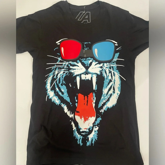 LED T Shirt Sound Activated Glow Shirts Light up Equalizer Tiger Design Small - Picture 10 of 11